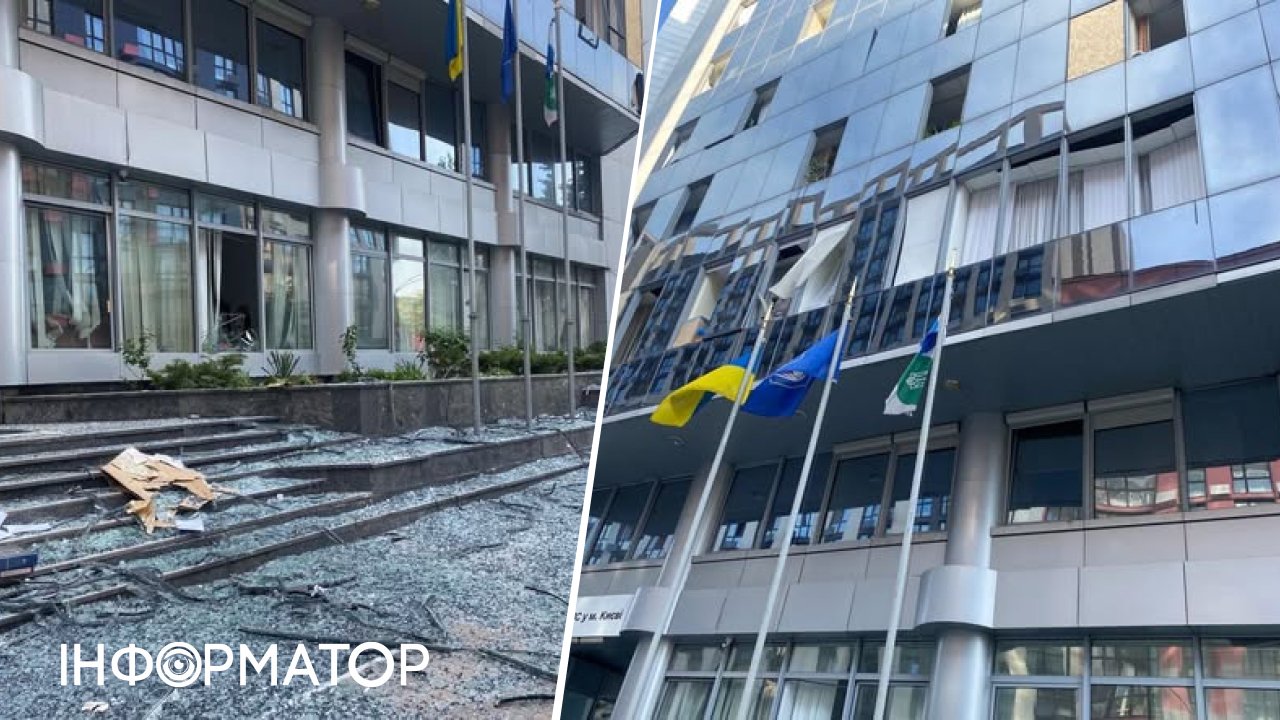 Російський удар пошкодив головну будівлю Податкової служби у Києві