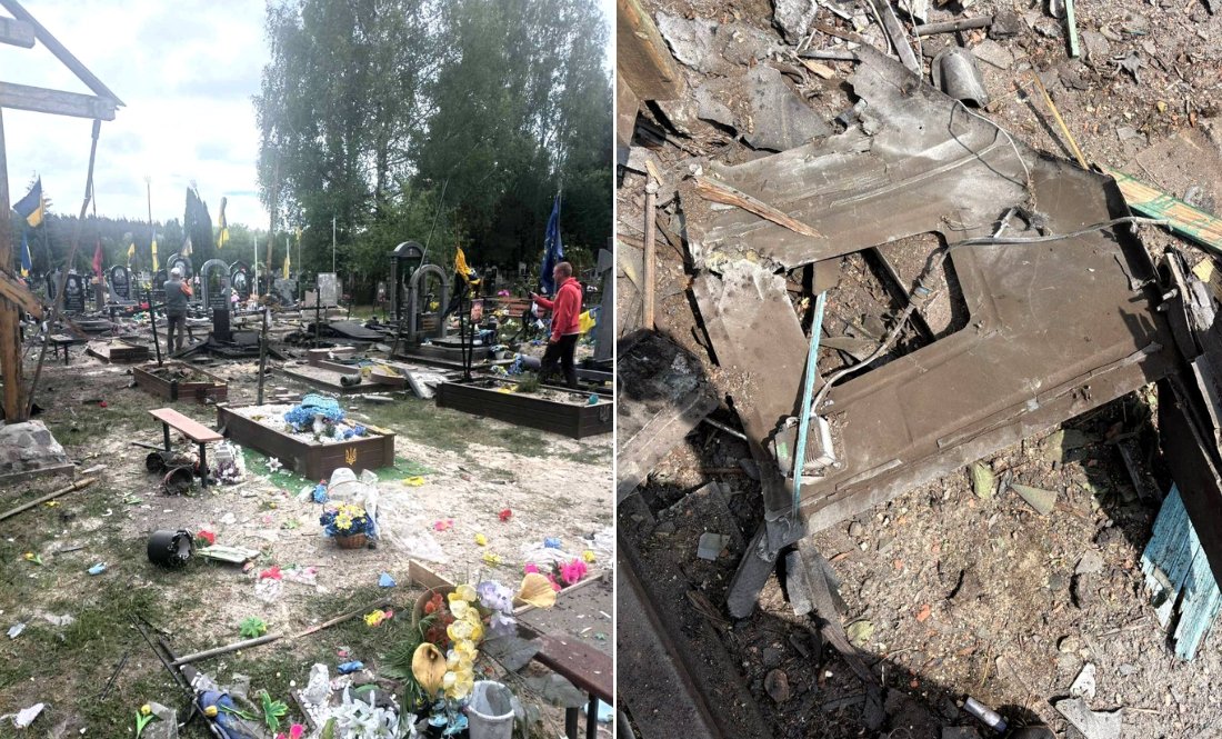 Росіяни вдарили безпілотниками по цвинтарю на Чернігівщині