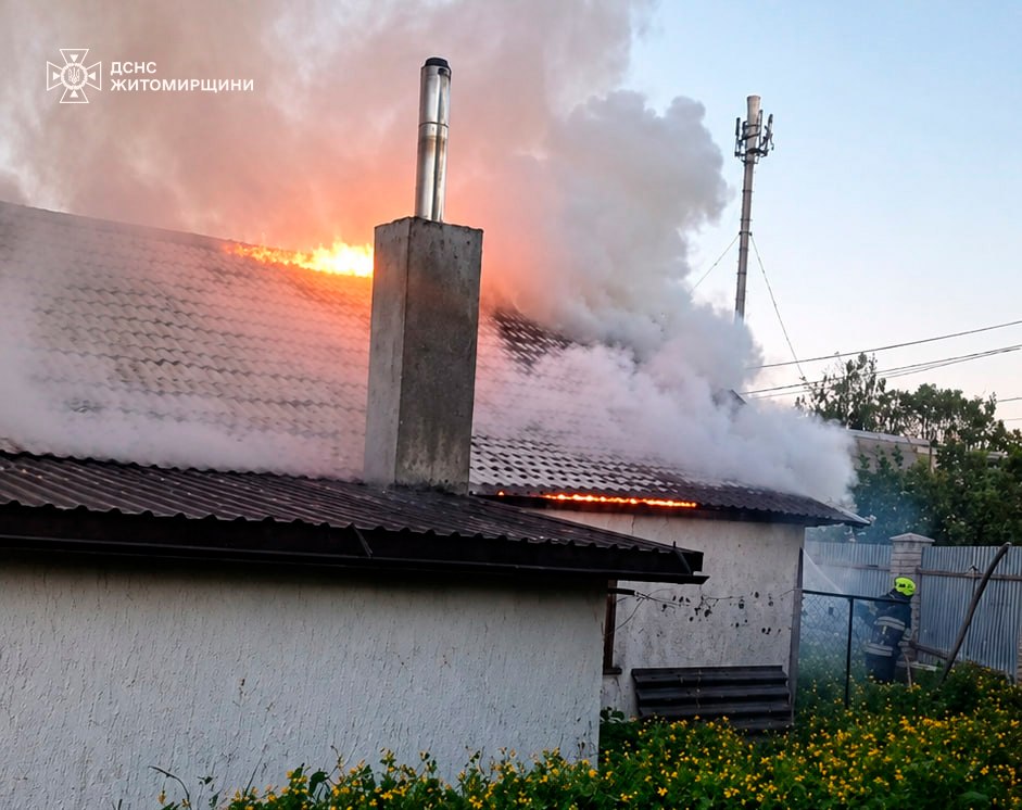 Рятувальники ліквідовували пожежу на даху приватного житлового будинку в м. …
