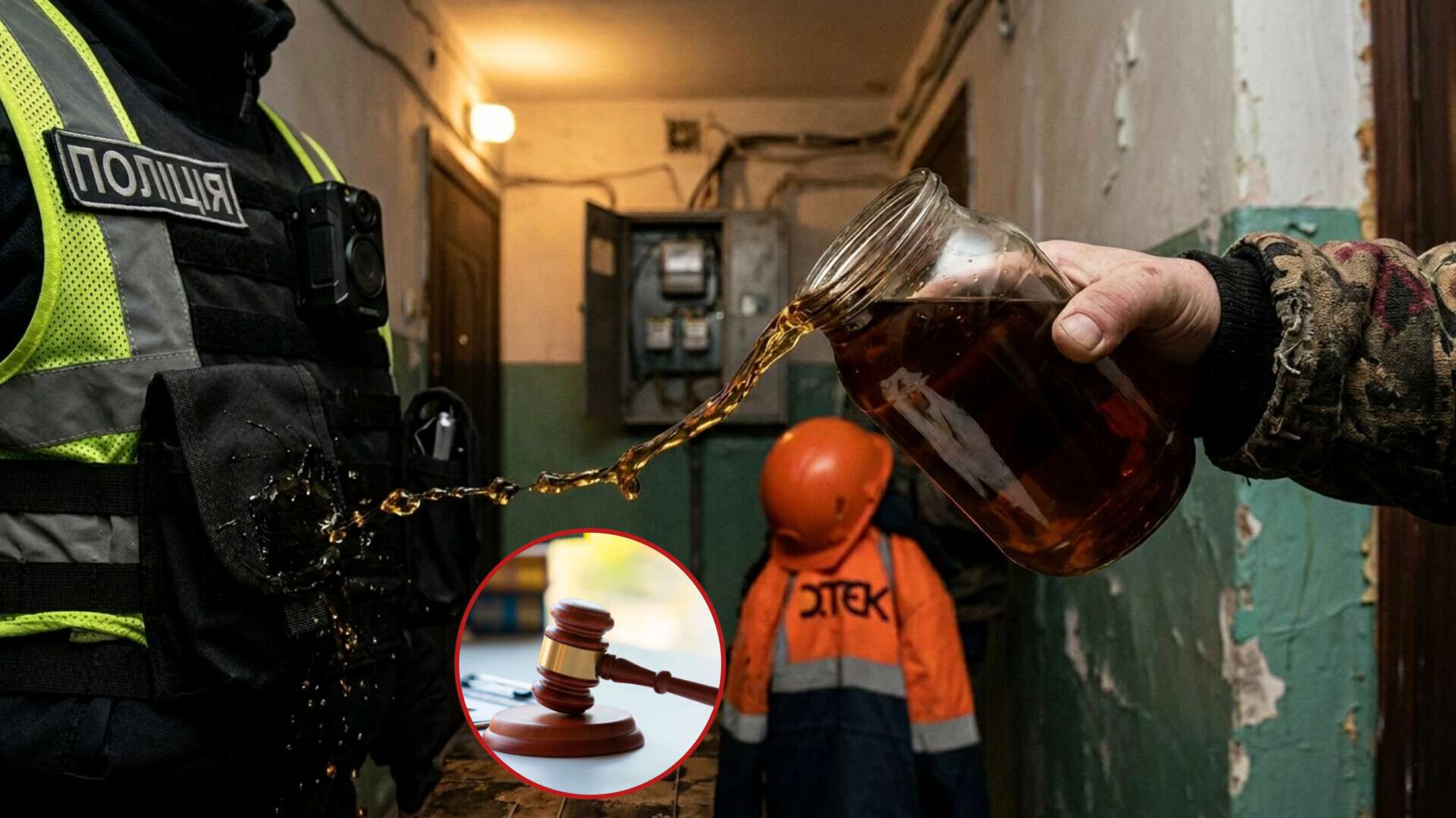 Суд: жінка намагалася підпалити поліцейського, щоб “вберегти” квартиру від ДТЕК