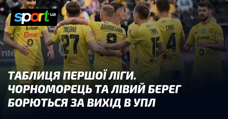 Таблиця Першої ліги. Чорноморець та Лівий Берег борються за вихід …