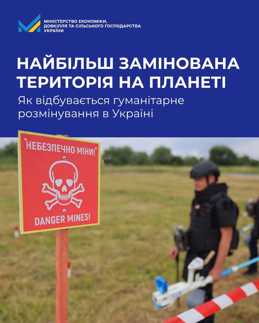 Україна повернула фермерам 40 тисяч км² земель після розмінування