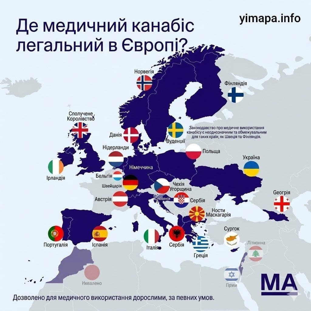 Україна увійшла до переліку держав, де дозволений медичний канабіс