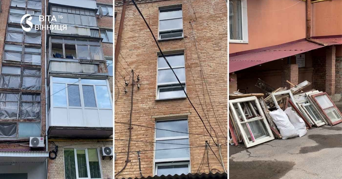 У Вінниці відновлюють вікна у багатоповерхівках, що постраждали від обстрілу …