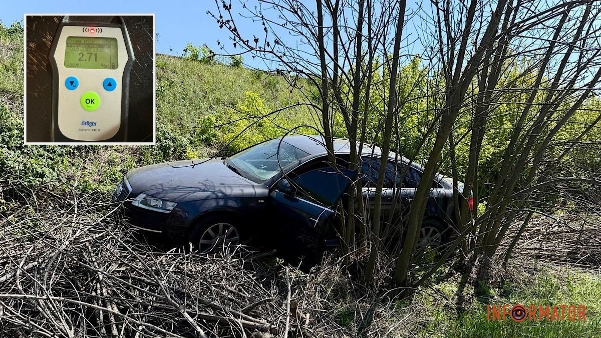 У Дніпропетровській області Audi вилетіла у кювет: 36-річна водійка була …