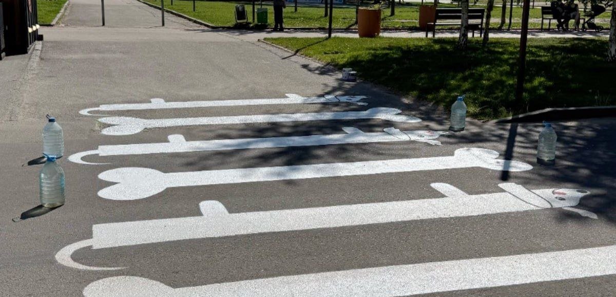У Дніпрі біля скверу Усачова встановили оригінальні дорожні сповільнювачі
