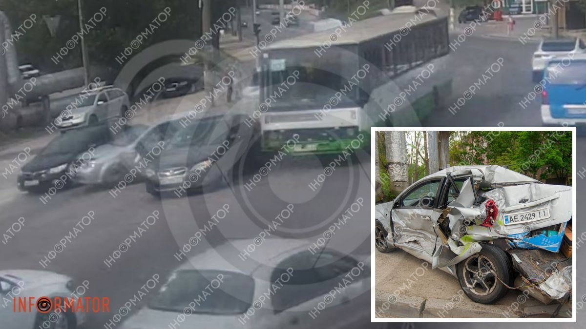 У Дніпрі на Космічній у неділю автобус протаранив Chevrolet, Subaru …