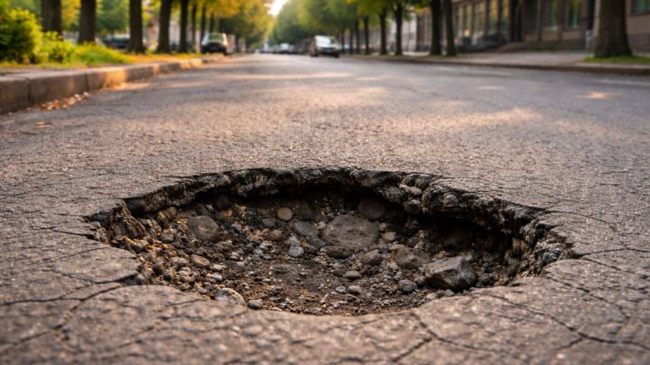 У Дніпрі на вулиці Нірінберга у дорозі утворилося провалля (ФОТО, …