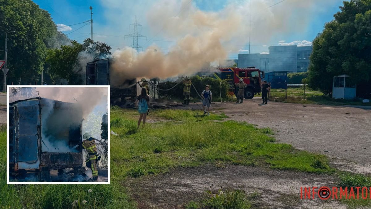 У Дніпрі на вулиці Патріотичній загорівся пост охорони на стоянці: …