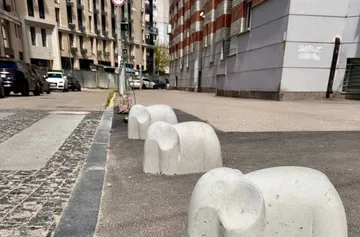 У Дніпрі на пішохідних доріжках з’явилися бетонні слони