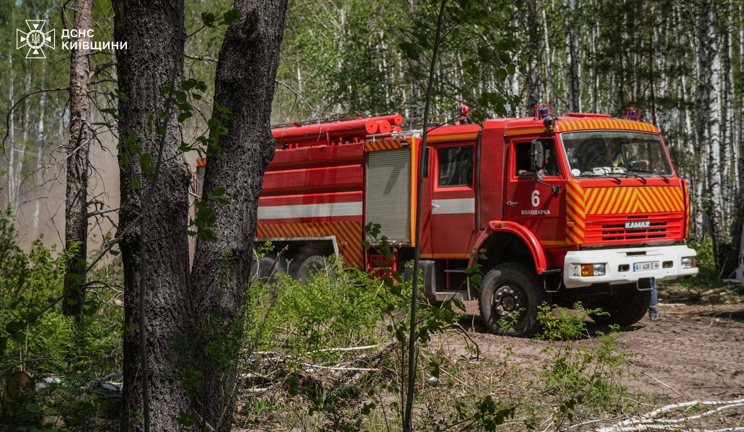 У Зоні відчуження гасять пожежу, що виникла внаслідок дронової атаки: …