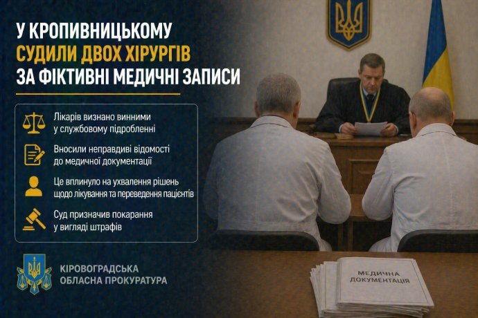 У Кропивницькому судили двох хірургів за фіктивні медичні записи