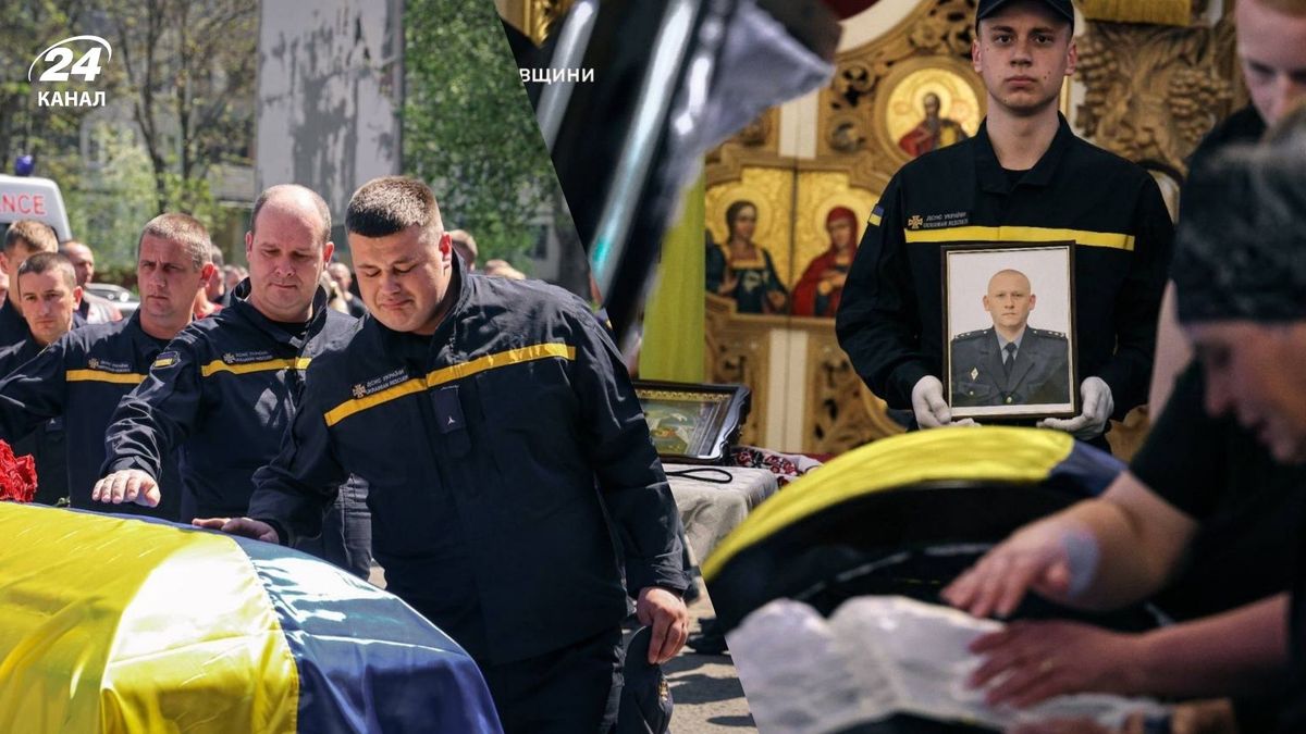 У Полтаві попрощалися із загиблими внаслідок удару Росії рятувальниками