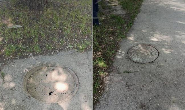 У Рівному біля поліклініки замінили пошкоджений люк