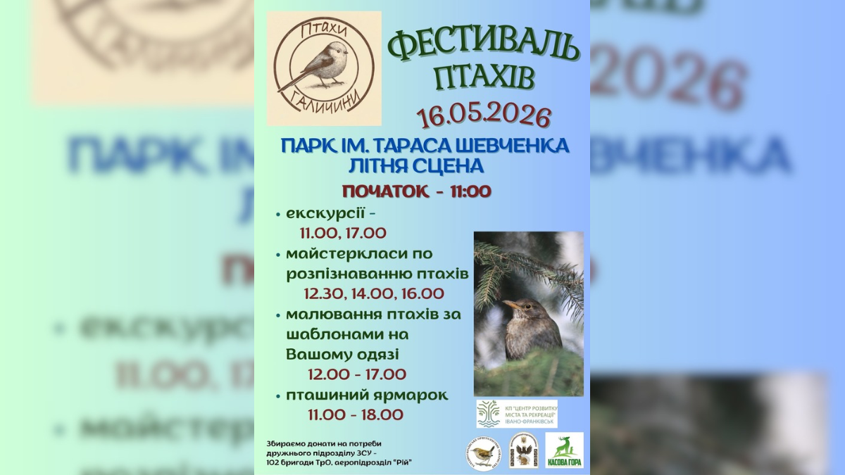 У Франківську відбудеться фестиваль птахів