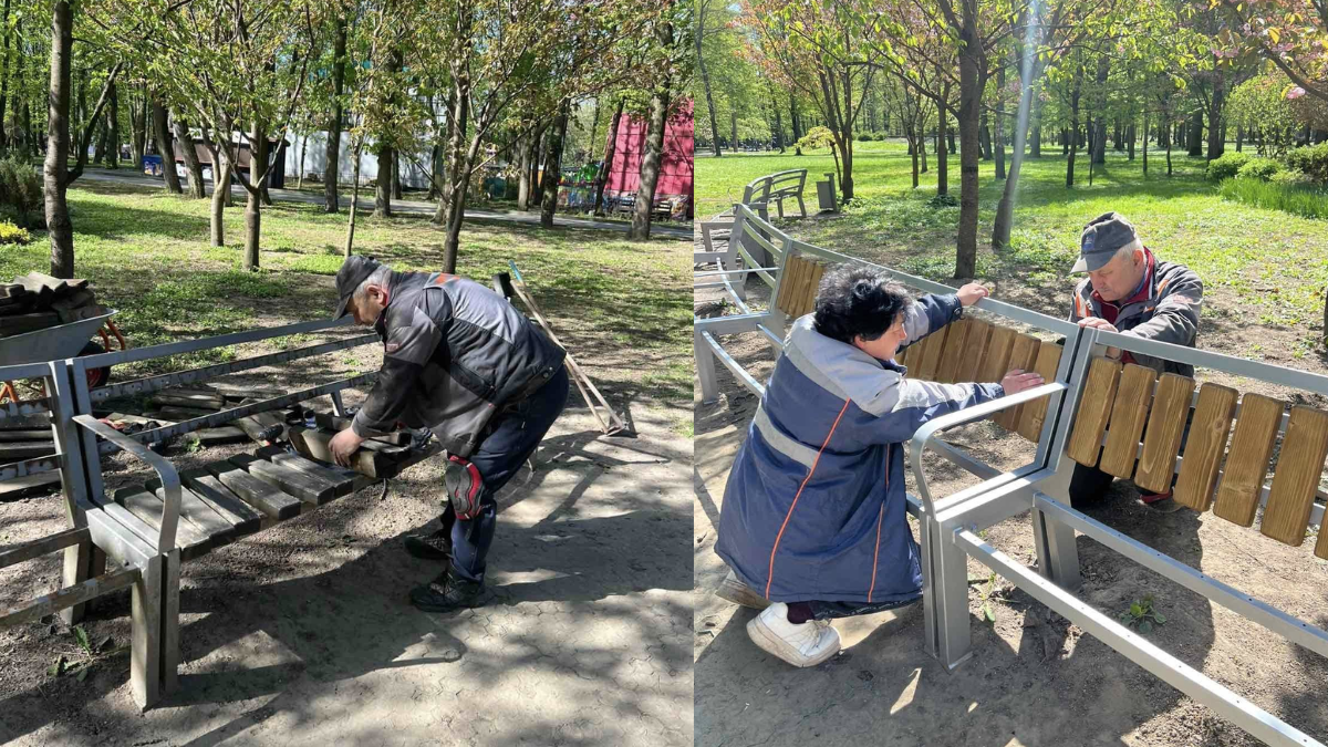 У Франківську оновлюють лавки у зонах відпочинку
