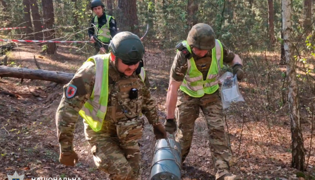 У лісосмузі Києва знайшли бойову частину російського дрона «Герань-2»