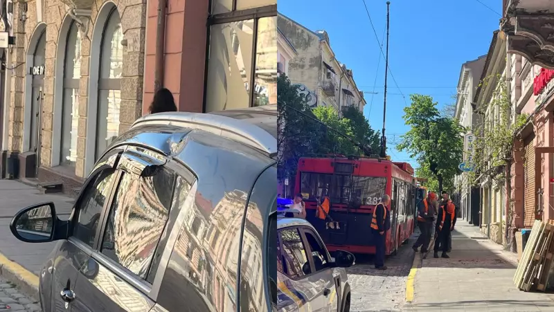 У центрі Чернівців обірвалася контактна мережа: пошкоджено стіну будинку та …