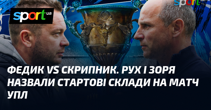 Федик vs Скрипник. Рух і Зоря назвали стартові склади на …
