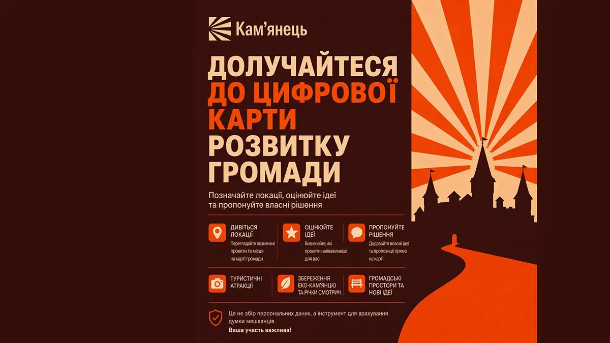 У Кам’янці-Подільському розробляють цифрову карту розвитку громади: як долучитися