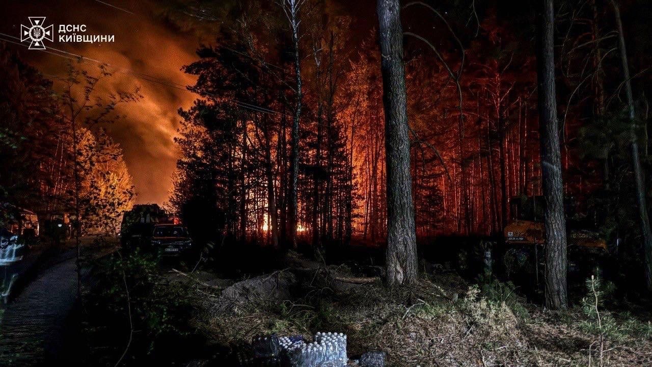 Спека та вітер роздмухують полум'я: подробиці лісової пожежі на Київщині …