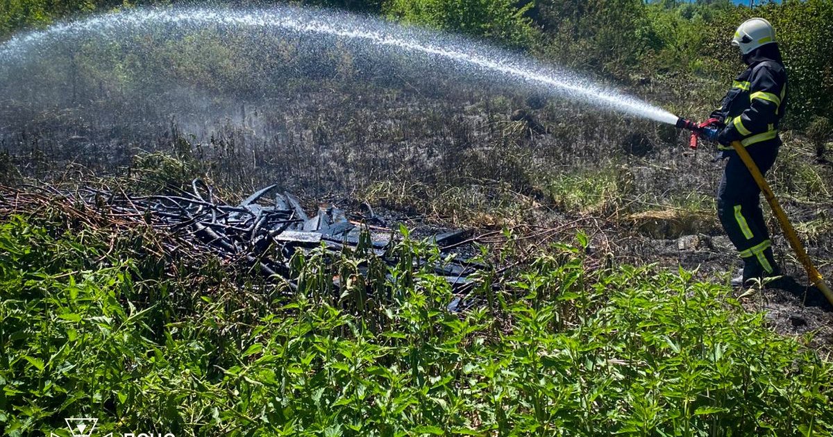 56-річний мешканець Дрогобича постраждав через пожежу сухої трави