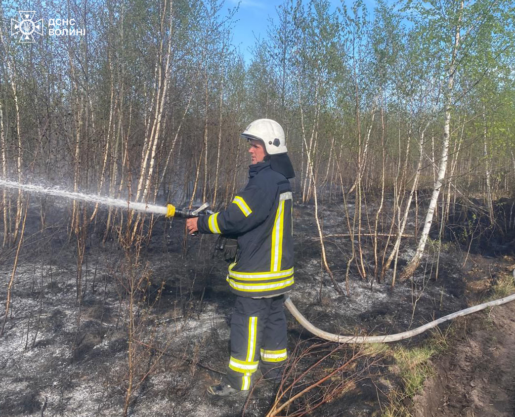 5 травня волинські рятувальники ліквідували декілька пожеж сухої трави та …