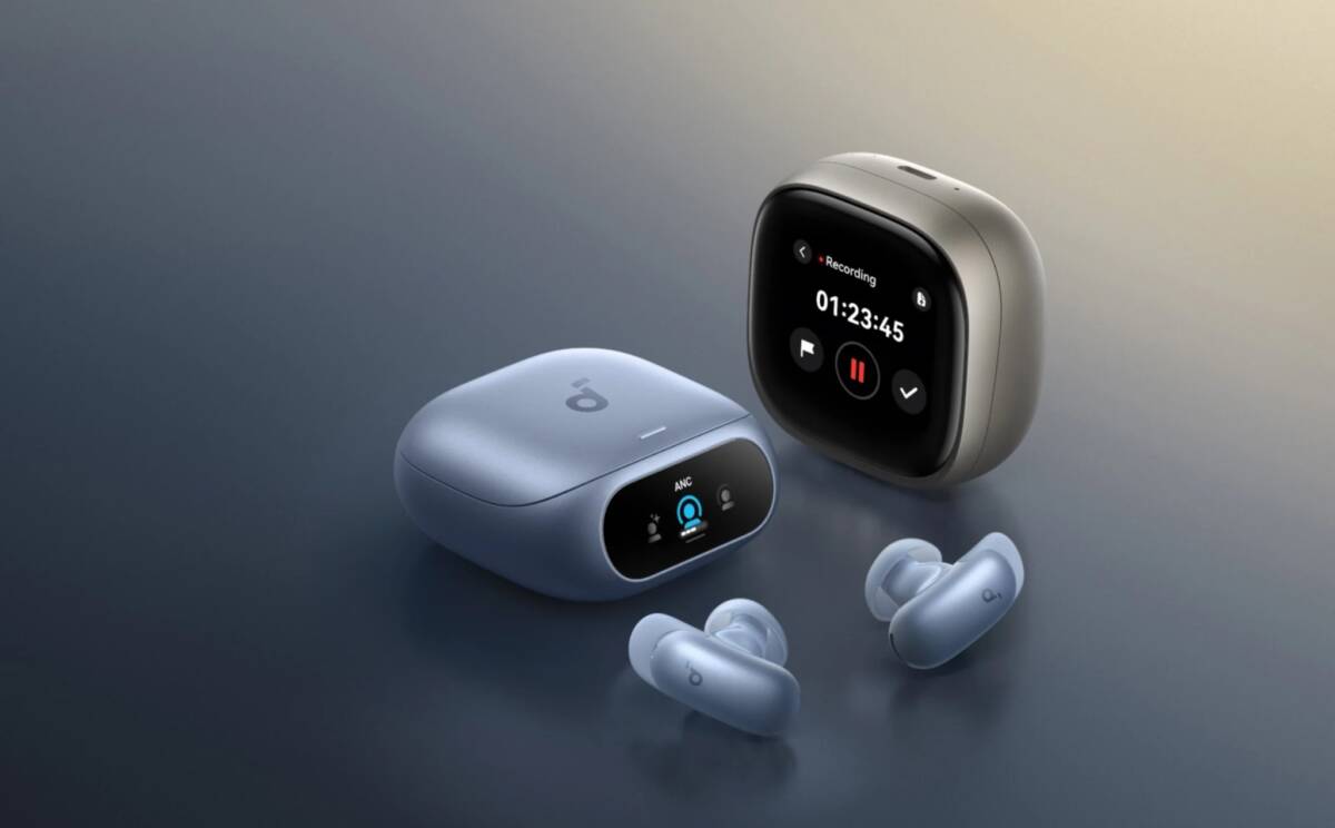 Anker представила навушники з кейсом-екраном і AI-диктофоном