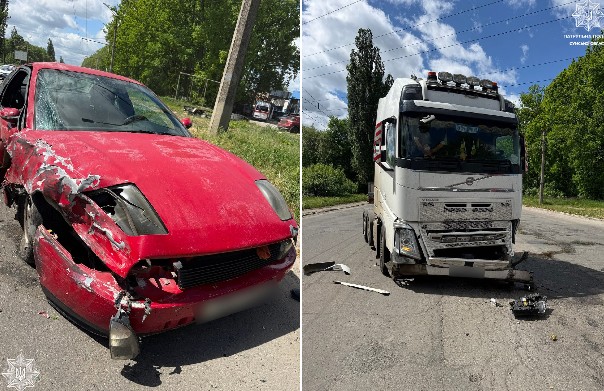 У Сумах вантажівка зіткнулася із легковиком: двоє постраждалих
