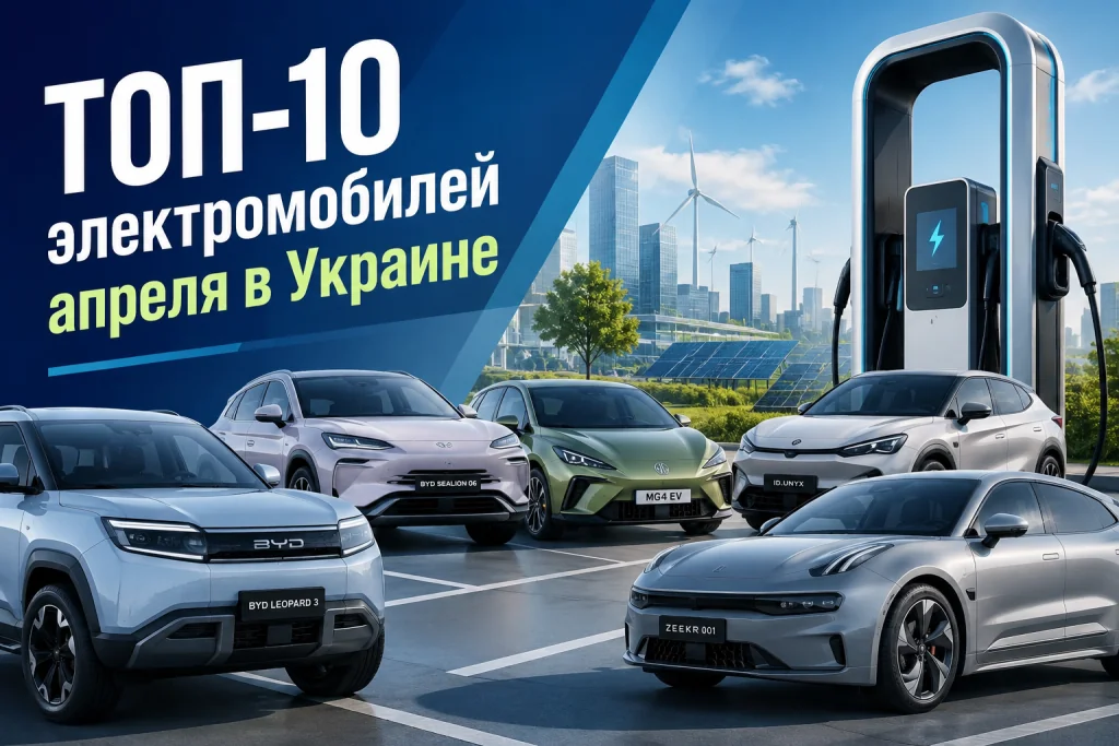 ТОП-10 електромобілів квітня в Україні: які моделі обирають українці