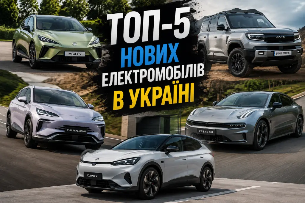 ТОП-5 нових електромобілів квітня в Україні: які моделі стали фаворитами …